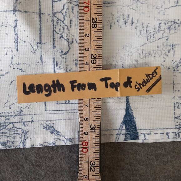 Chaps Men's Button-Down Size 2XB/2TF Vintage 70's Sail Boats Pocket Nautical - Picture 6 of 10